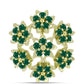 Broche de Plata Bañada en Oro con Ágata Verde