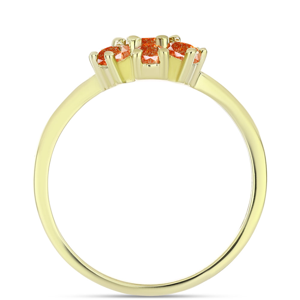 Anillo de Plata Bañada en Oro con Piedra Solar de Oregon 2 