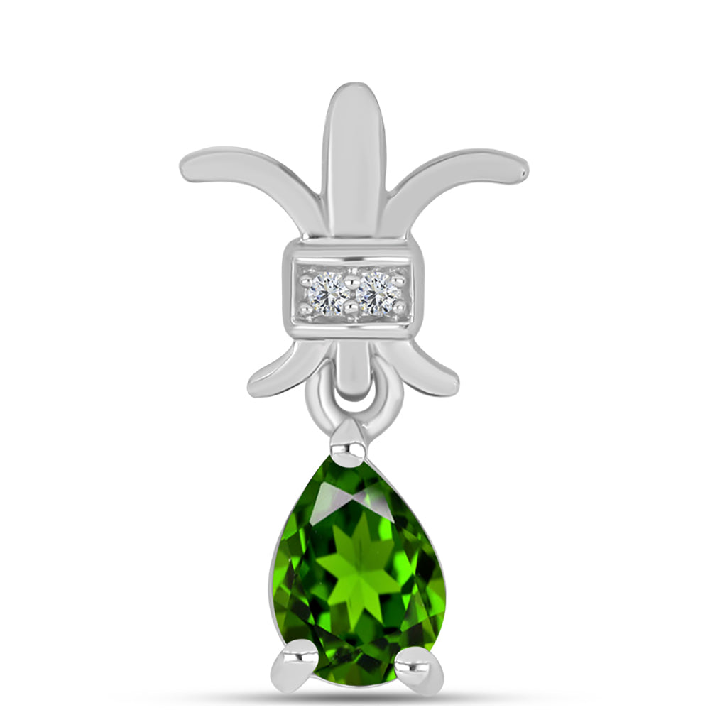Colgante de Plata con Diópsido de Cromo y Topacio Blanco 1 