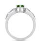 Anillo de Plata con Diópsido de Cromo y Topacio Blanco