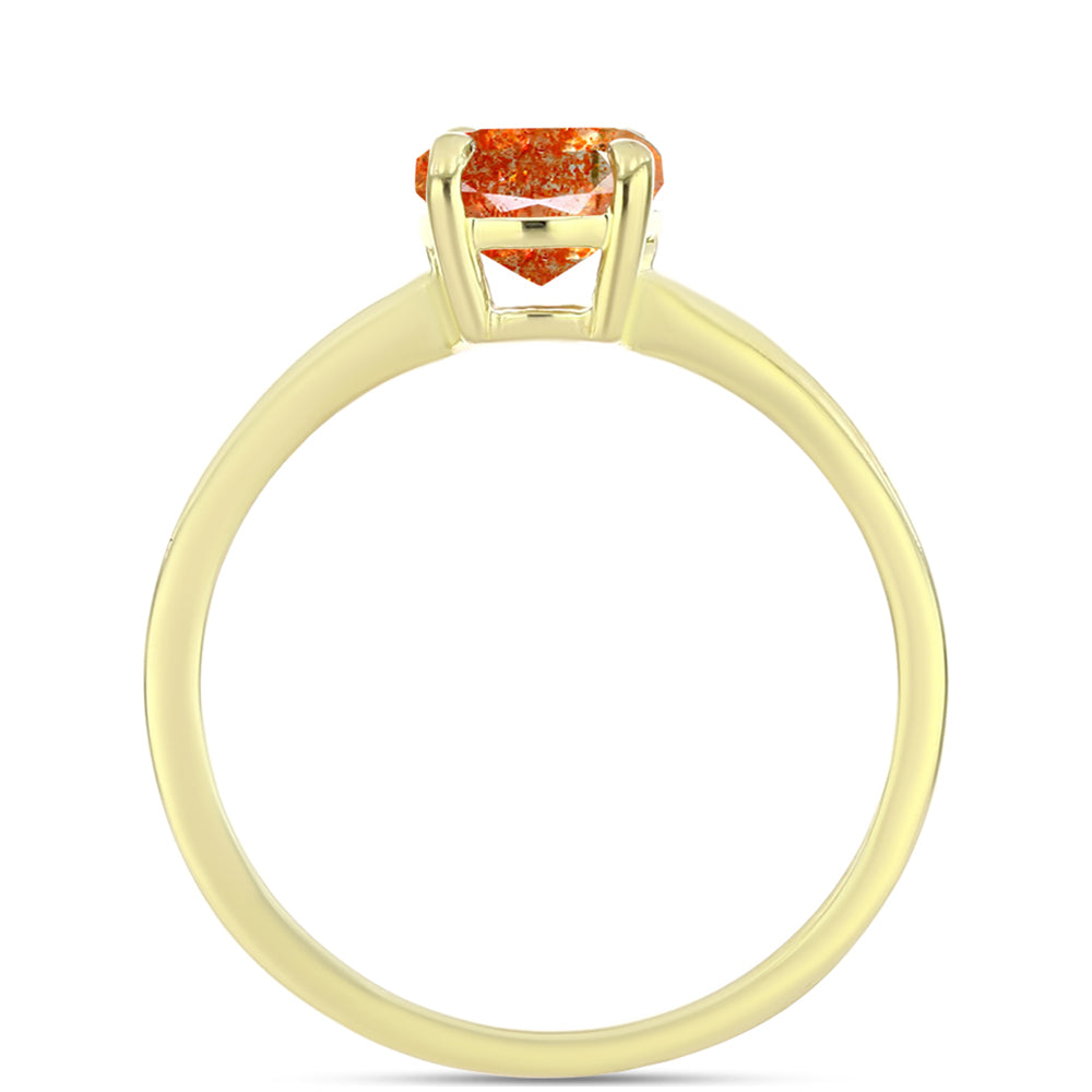 Anillo de Plata Bañada en Oro con Piedra Solar de Oregon 2 