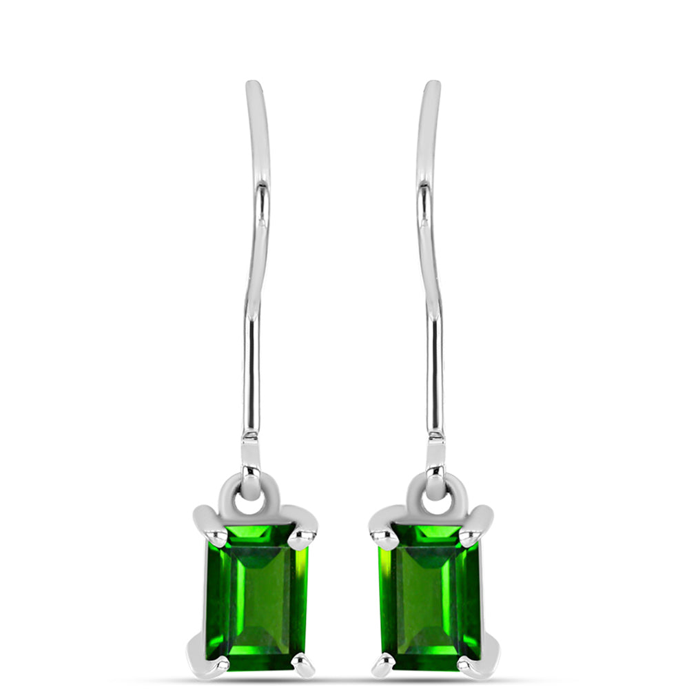 Pendientes de Plata con Diópsido de Cromo 3 