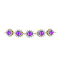 Pulsera de Plata Bañada en Oro con Ágata Púrpura y Topacio Blanco