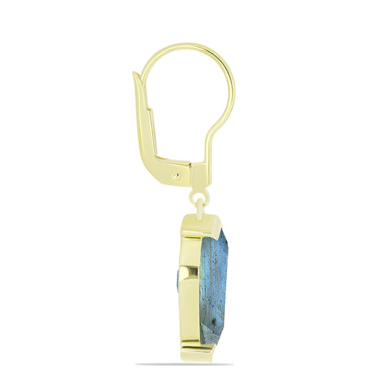 Pendientes de Plata Bañada en Oro con Labradorita