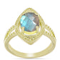 Anillo de Plata Bañada en Oro con Labradorita