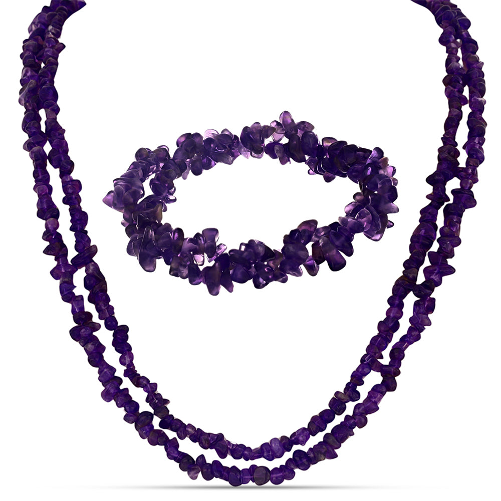Conjunto Pepita con Ágata Púrpura ( Collar +Pulsera ) 1 