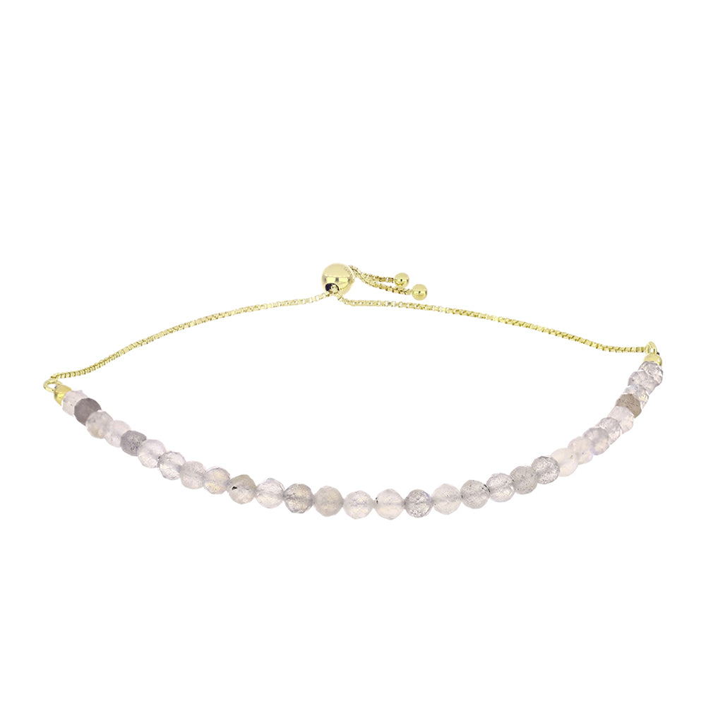 Pulsera de Plata Bañada en Oro con Labradorita