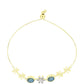 Pulsera de Plata Bañada en Oro con Labradorita y Topacio Blanco