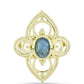 Anillo de Plata Bañada en Oro con Labradorita