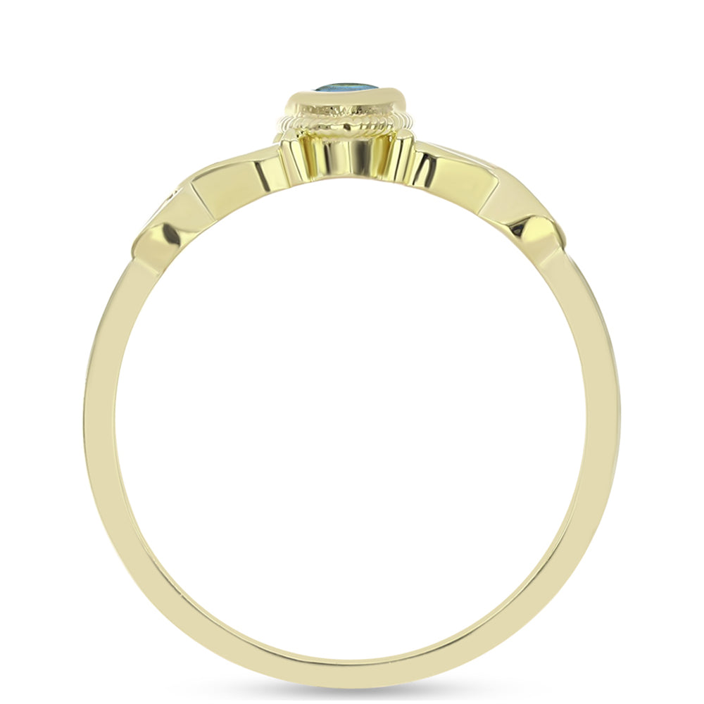 Anillo de Plata Bañada en Oro con Labradorita