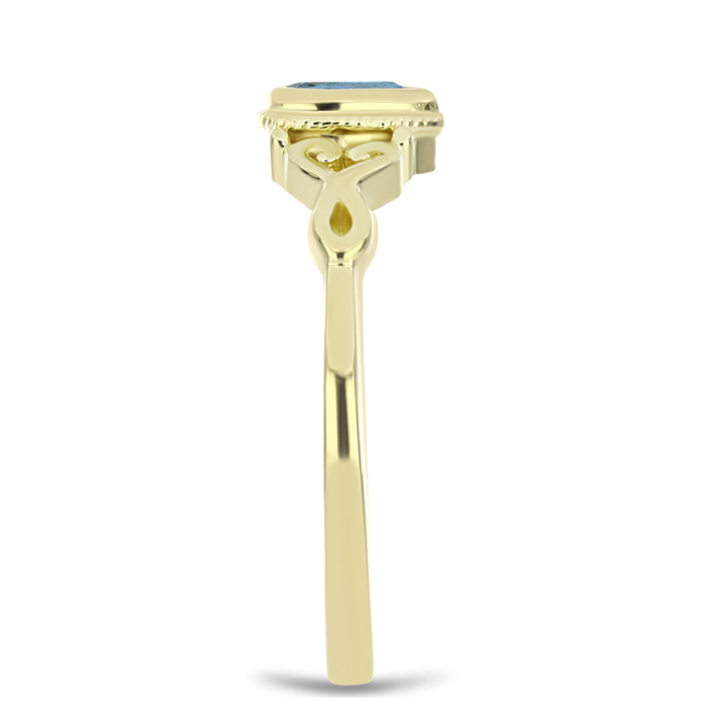 Anillo de Plata Bañada en Oro con Labradorita 4 