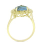 Anillo de Plata Bañada en Oro con Labradorita