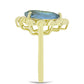 Anillo de Plata Bañada en Oro con Labradorita