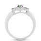Anillo de Plata con Diópsido de Cromo y Topacio Blanco