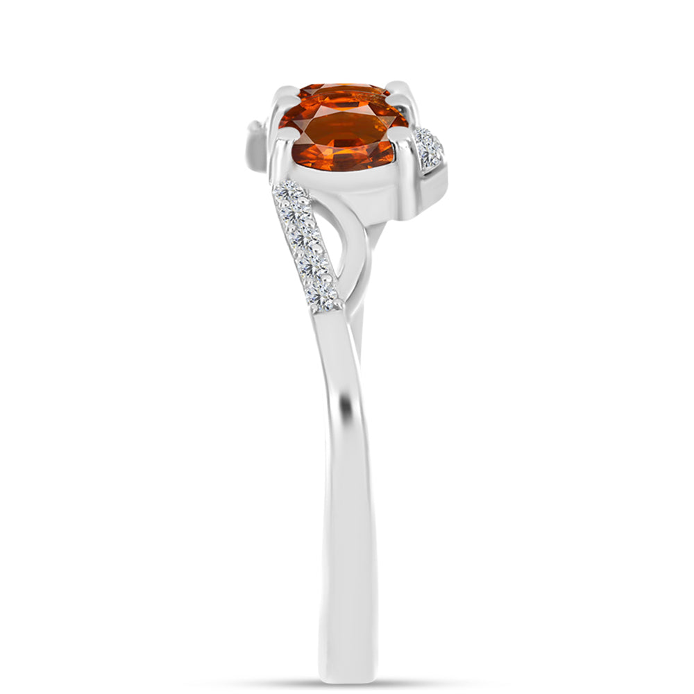 Anillo de Plata con Citrino de Madeira y Topacio Blanco 4 