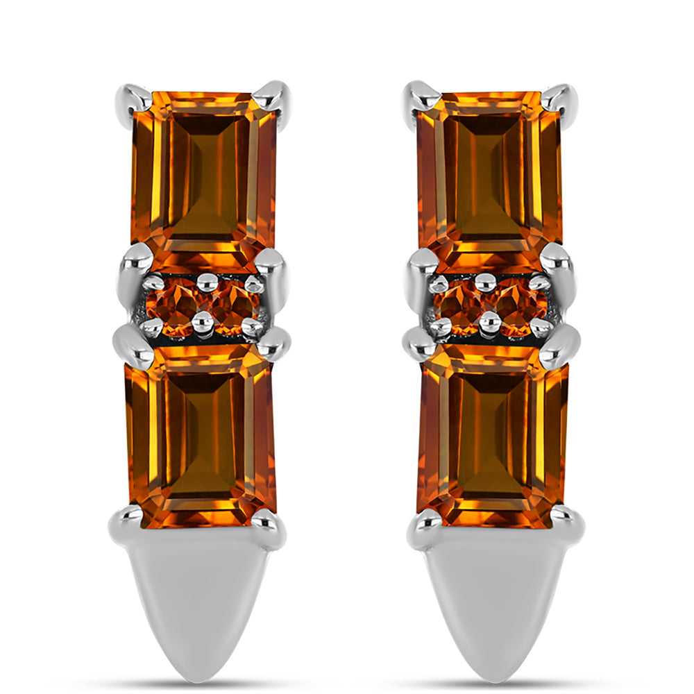 Pendientes de Plata con Citrino de Madeira 1 