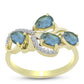 Anillo de Plata Bañada en Oro con Labradorita