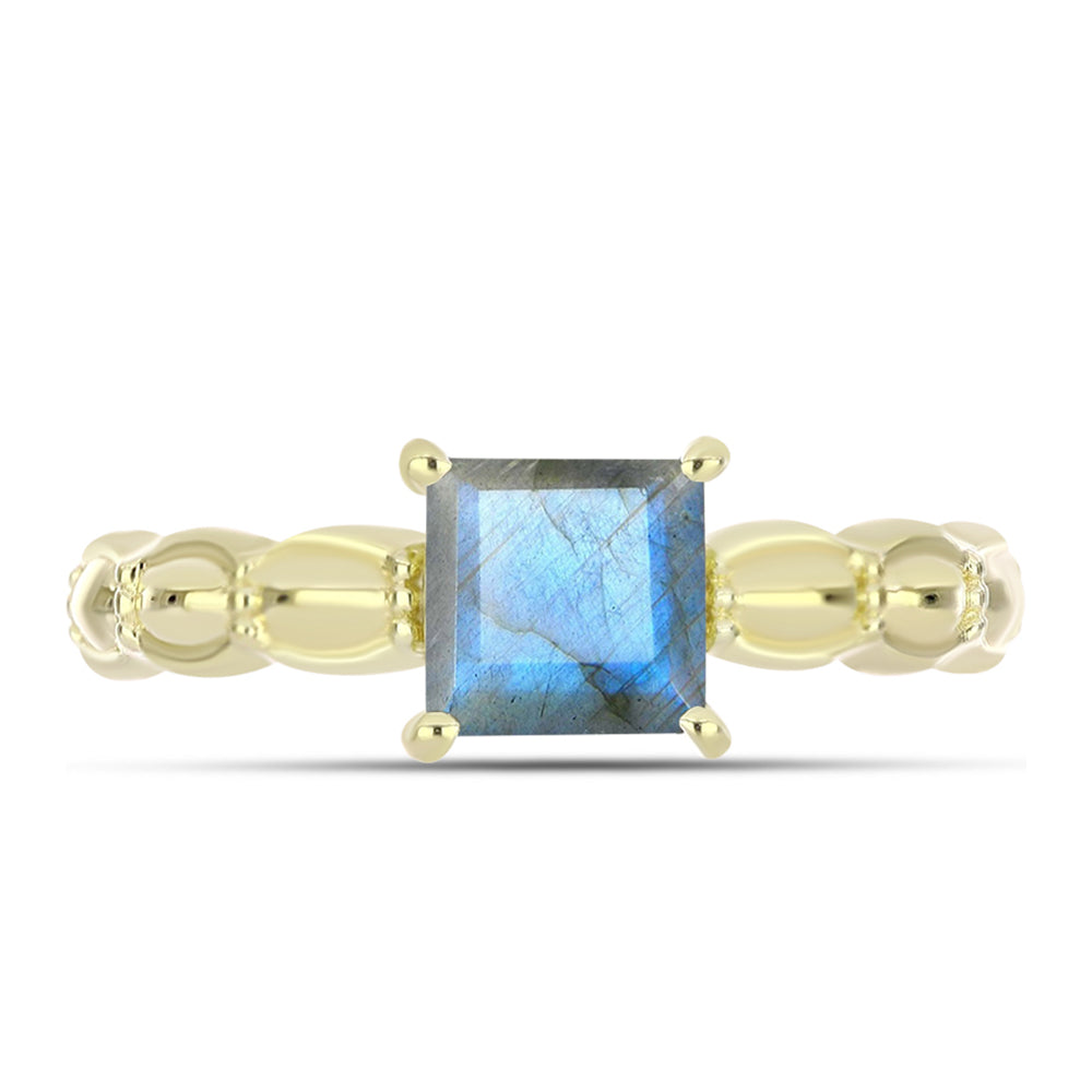 Anillo de Plata Bañada en Oro con Labradorita 1 