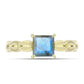 Anillo de Plata Bañada en Oro con Labradorita