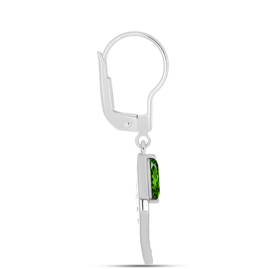 Pendientes de Plata con Diópsido de Cromo