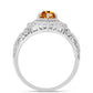 Anillo de Plata con Citrino de Madeira y Topacio Blanco