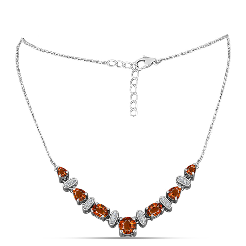 Collar de Plata con Citrino de Madeira y Topacio Blanco 1 