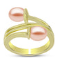 Anillo de Plata Bañada en Oro con Perla de agua dulce melocotón