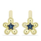 Pendientes de Plata Bañada en Oro con Diamante Azul
