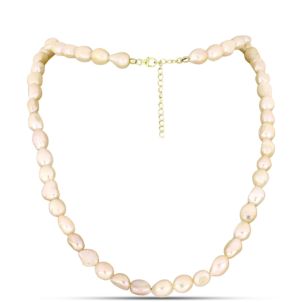 Collar de Plata Bañada en Oro con Perla de agua dulce melocotón 1 