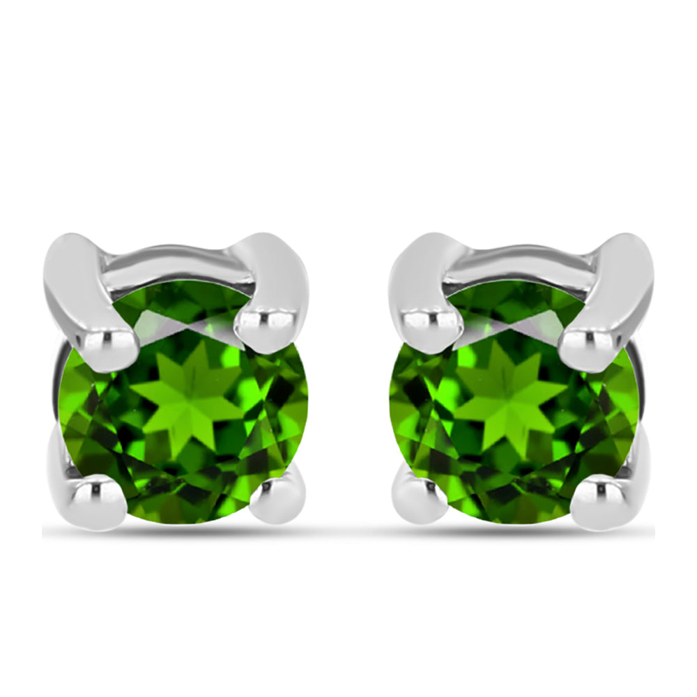 Pendientes de Plata con Diópsido de Cromo