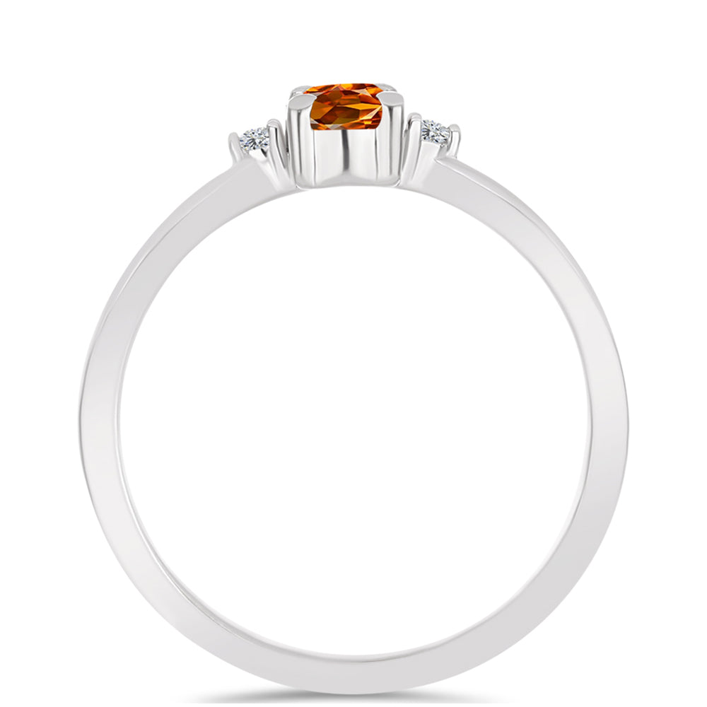 Anillo de Plata con Citrino de Madeira y Topacio Blanco 2 