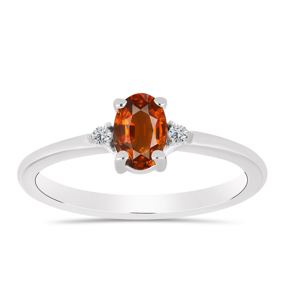 Anillo de Plata con Citrino de Madeira y Topacio Blanco 3 