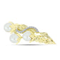 Broche de Plata Bañada en Oro con Perla de Agua Dulce y Topacio Blanco