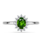 Anillo de Plata con Diópsido de Cromo y Topacio Blanco