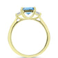 Anillo de Plata Bañada en Oro con Labradorita y Topacio Blanco