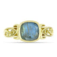 Anillo de Plata Bañada en Oro con Labradorita