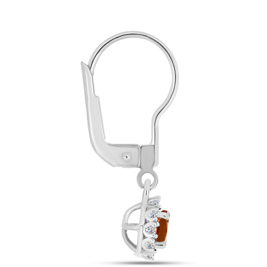 Pendientes de Plata con Citrino de Madeira y Topacio Blanco