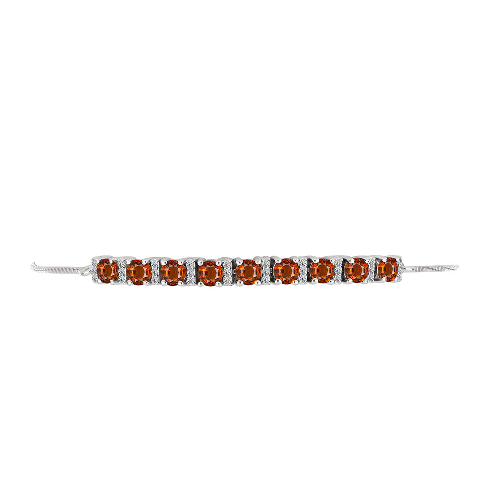 Pulsera de Plata con Citrino de Madeira y Topacio Blanco 2 