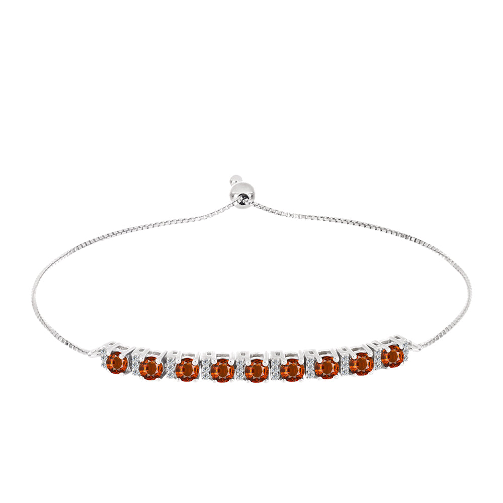 Pulsera de Plata con Citrino de Madeira y Topacio Blanco