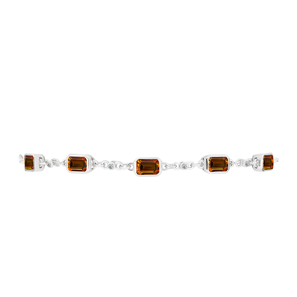 Pulsera de Plata con Citrino de Madeira y Topacio Blanco 2 