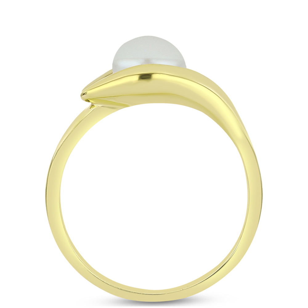 Anillo de Plata Bañada en Oro con Perla de Agua Dulce 2 