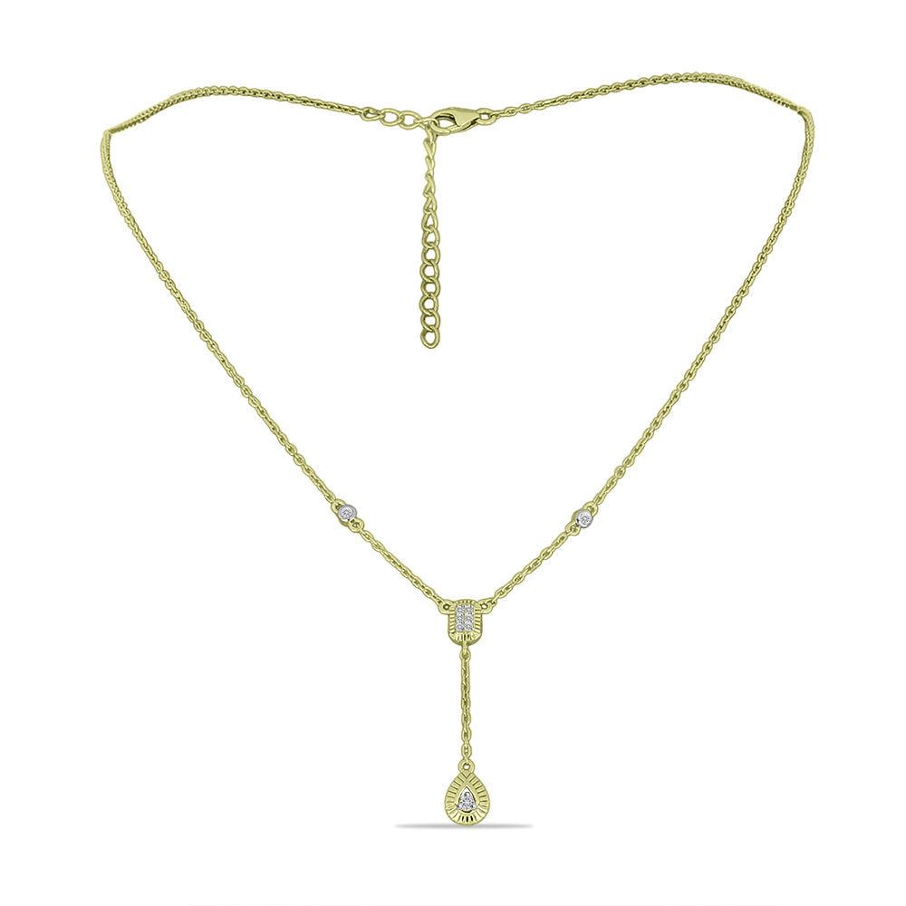 Collar de Plata Bañada en Oro con Diamante blanco 1 