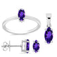 Conjunto de Plata con Amatista de Marruecos ( Pendientes +Anillo +Colgante )