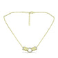 Collar de Plata Bañada en Oro con Diamante blanco y Topacio Blanco