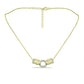Collar de Plata Bañada en Oro con Diamante blanco y Topacio Blanco