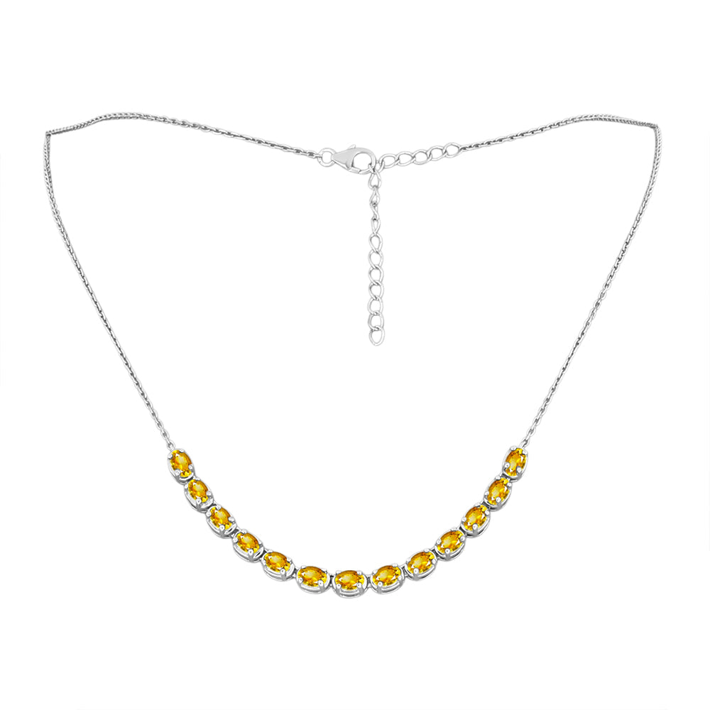 Collar de Plata con Citrino de Río del Oro