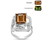 Anillo de Plata con Zultanita de Anatolia certificado y cultivado en laboratorio y Topacio Blanco