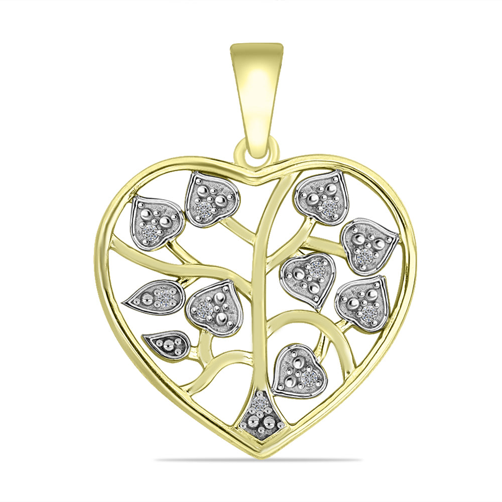 Colgante de Plata Bañada en Oro con Diamante blanco 1 