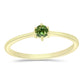 Anillo de Plata Bañada en Oro con Zafiro Verde