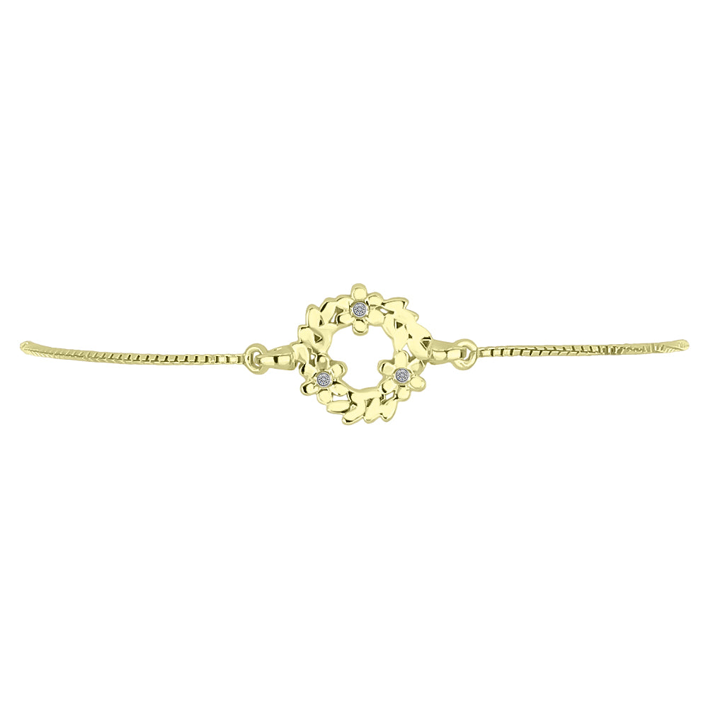 Pulsera de Plata Bañada en Oro con Diamante blanco 2 
